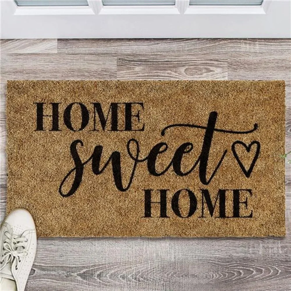 'Home Sweet Home' Doormat Welcome Mat, Outdoor Mat, Front Door, 30x17, Brown